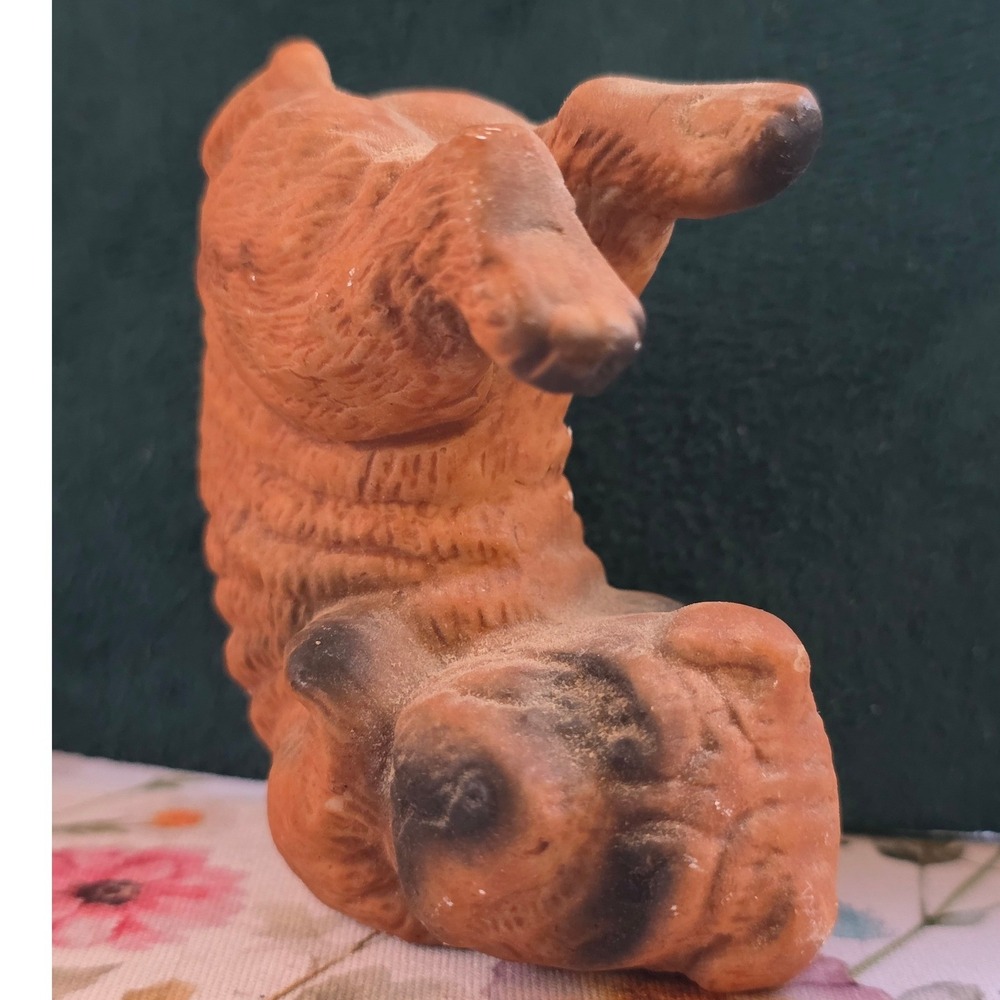J.S.N.Y. Bear Figurine Small Brown Fair Vintage Cub Shar Pei Dog Taiwan - Picture 2 of 9